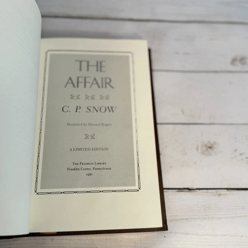 The Affair C.P. Snow SIGNED Limited Edition 1981 Franklin Library Book Hardcover